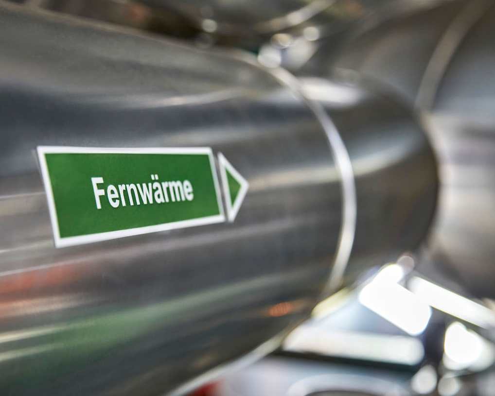 Fernwärmerohr im Heizwerk Lütjenburg